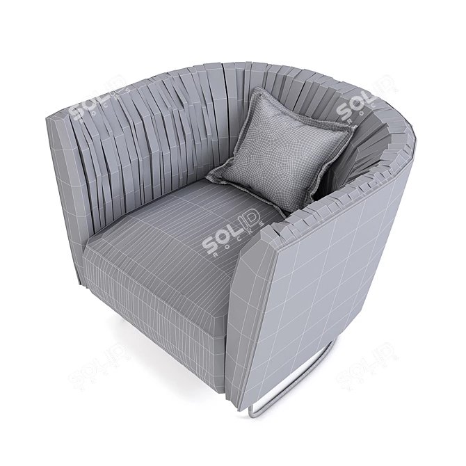 Elegant Shellon Armchair: Sleek Design & Comfort 3D model image 3