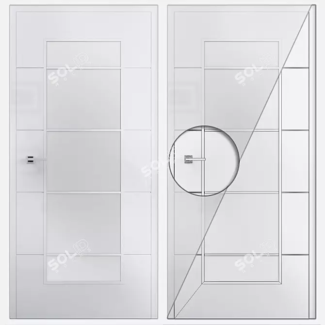 CLASSEN LINEA B 1.3: White Lacquer Door 3D model image 1