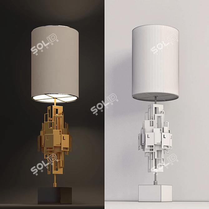 Italian Luxury: Bellagio Night Table & Wall Lamp 3D model image 2