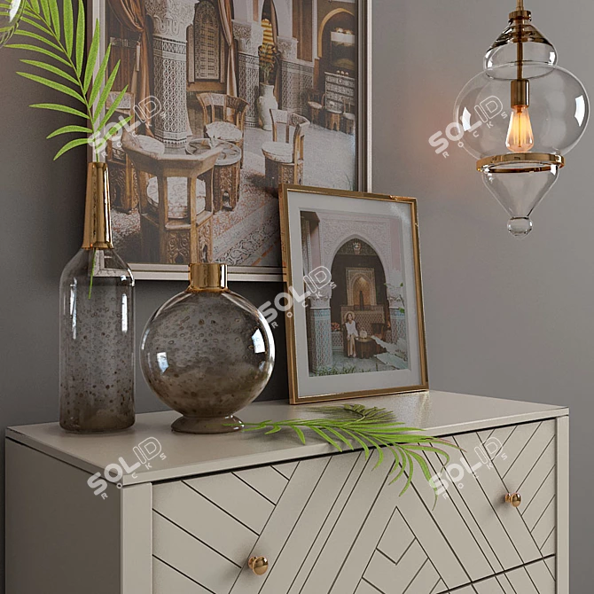 Embury Alcazar Pendant & Solid Wood Chest 3D model image 2