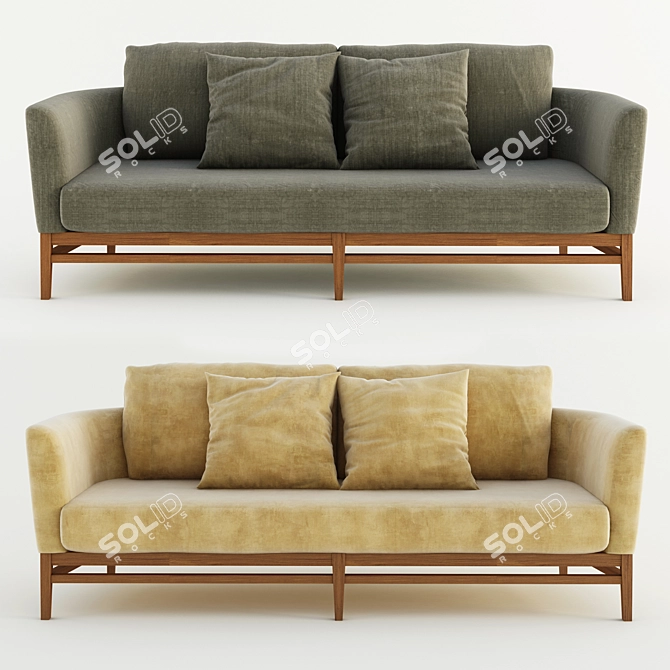 Sleek Modern Sofa Design 3D model image 1