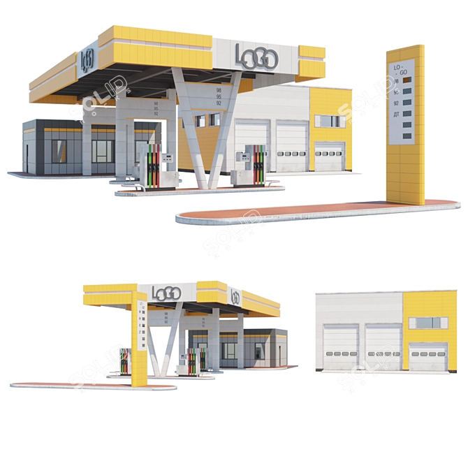 SRT-Equipped Gas Station 3D model image 1