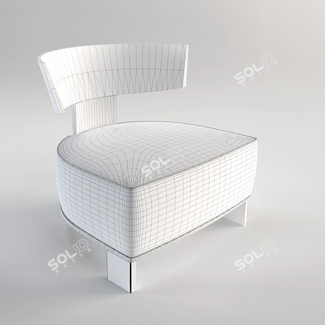 Elegant Armchair Clipper by Molteni 3D model image 2