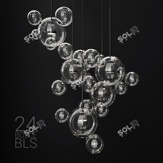 Title: BOLLE 24 Bubble Clear/Black Pendant 3D model image 1