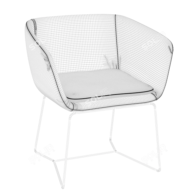 Casprini Mamy: Stylish Fireproof Lounge Chair 3D model image 2