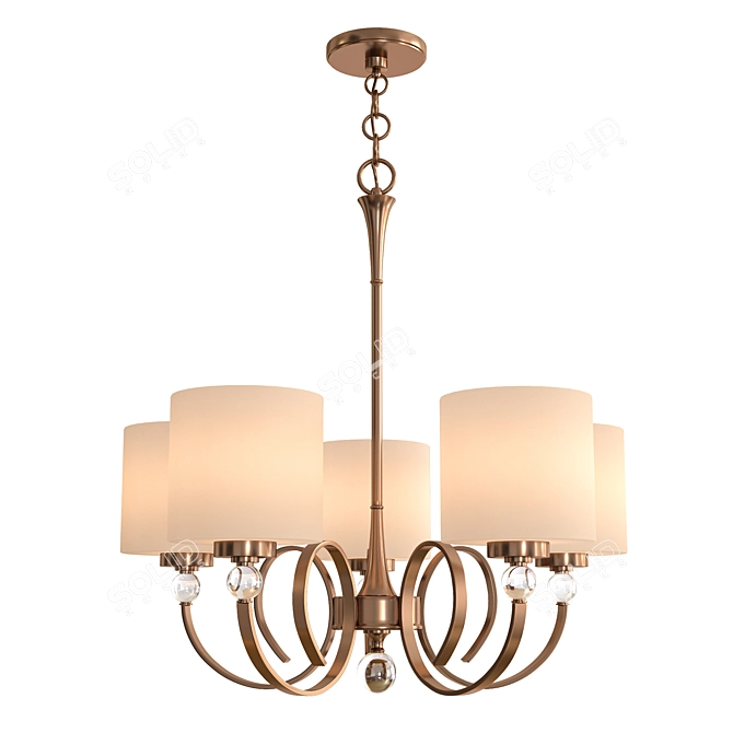 Elegant Brass Chandelier: Ovanda 3D model image 1