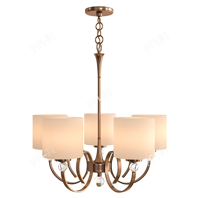 Elegant Brass Chandelier: Ovanda 3D model image 2