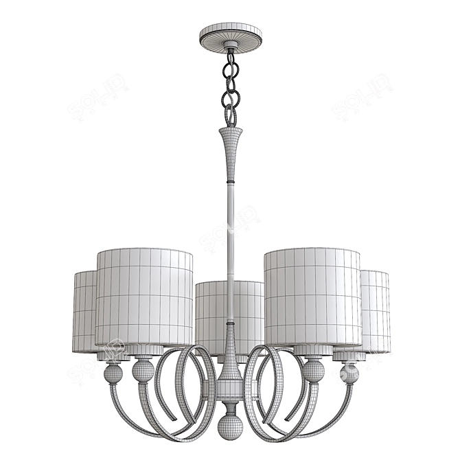 Elegant Brass Chandelier: Ovanda 3D model image 3