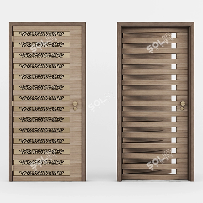 Grill Main Door 2: 1040mm Size 3D model image 1