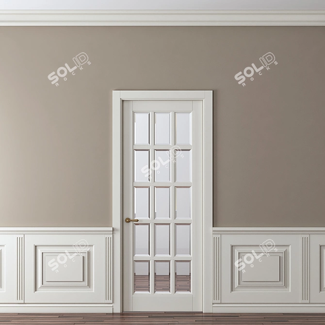 Elegant Wall Moulding: Enhance Your Space 3D model image 1