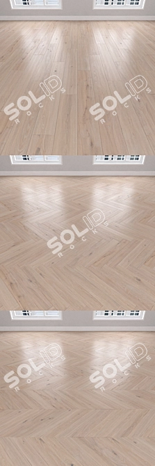 Oak Parquet: Herringbone, Linear, Chevron 3D model image 2