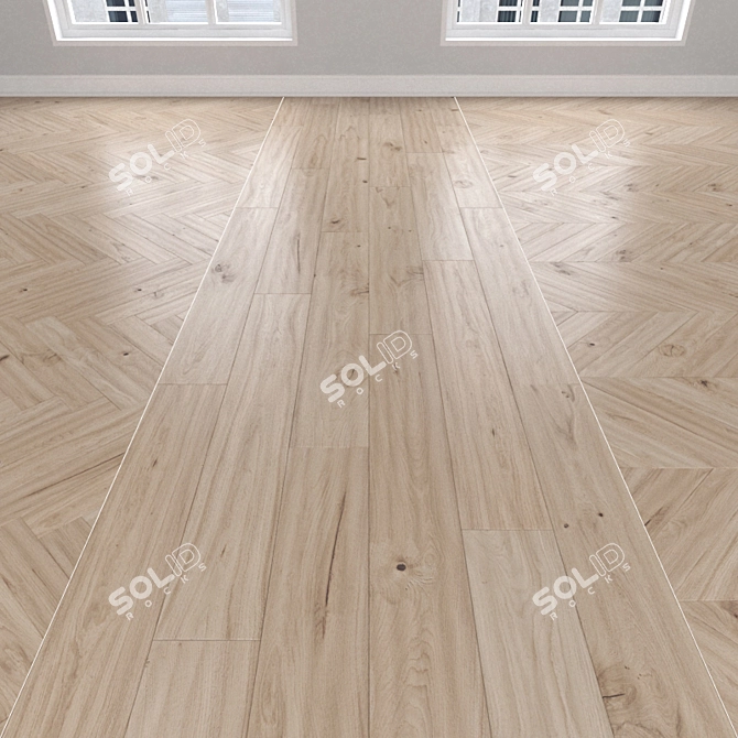 Light Oak Parquet - Herringbone, Linear & Chevron 3D model image 1