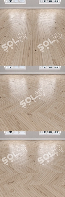 Light Oak Parquet - Herringbone, Linear & Chevron 3D model image 2