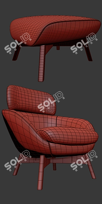 Elegant Minotti Russell Chair 3D model image 3