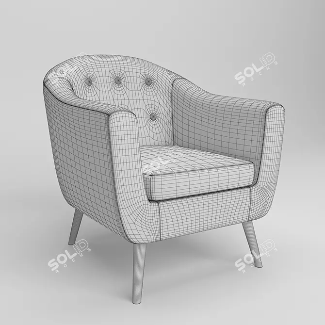 Velvet Rockwell Chair: Stylish and Comfortable 3D model image 2