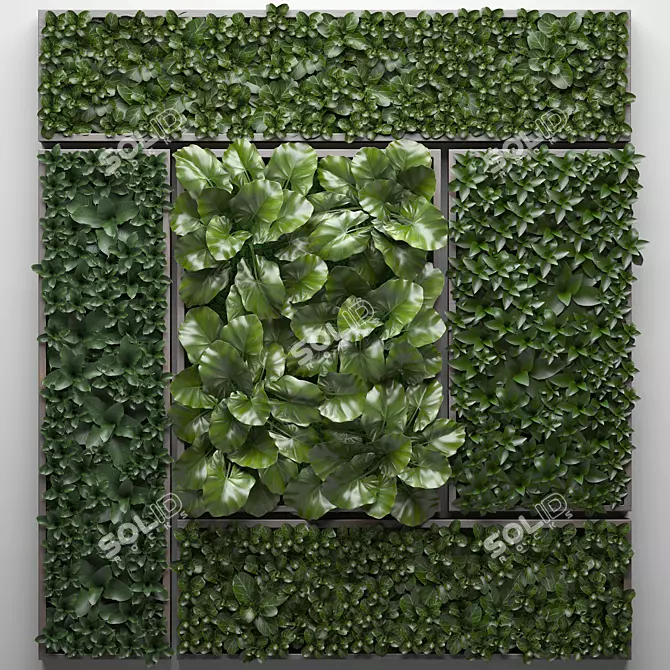 Green Wall Garden Module 3D model image 1