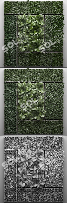 Green Wall Garden Module 3D model image 3