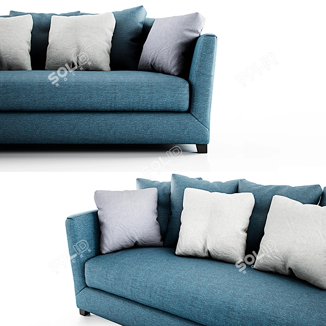 Modern Vogue Sofa: Stylish Textile & Solid Wood 3D model image 3
