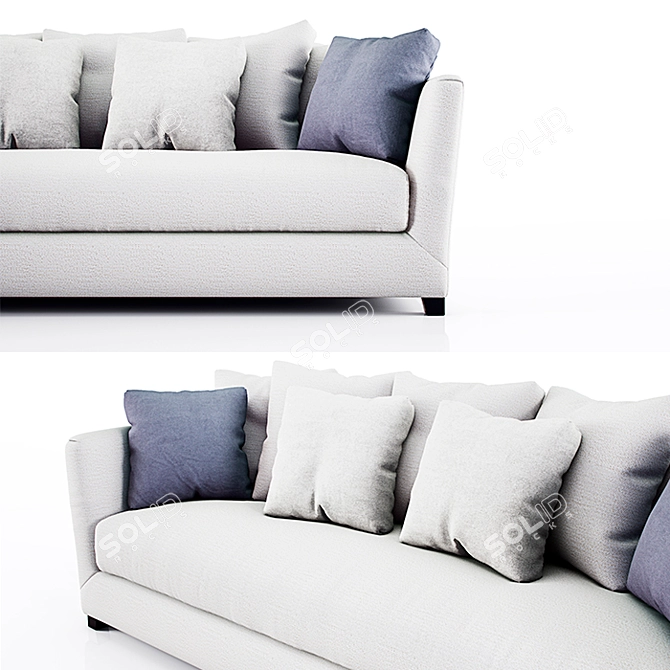 Vogue Textile Sofa: Contemporary Design for Style and Comfort 3D model image 2