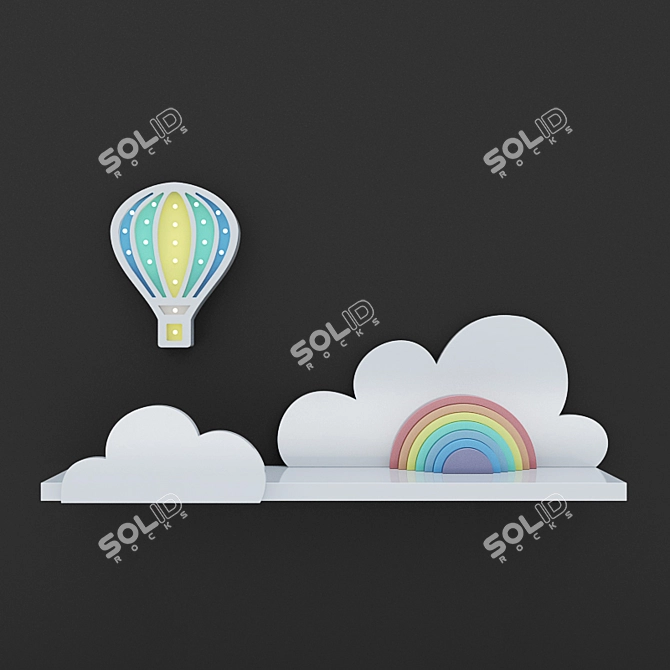 Dreamy Air Balloon Night Lamp 3D model image 1