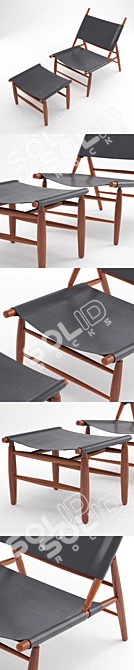 Stellar Works Triangle Chair & Ottoman 3D model image 2
