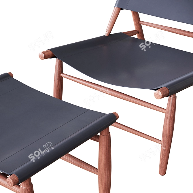 Stellar Works Triangle Chair & Ottoman 3D model image 6