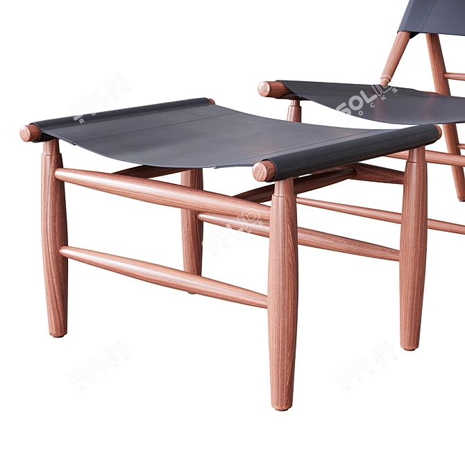 Stellar Works Triangle Chair & Ottoman 3D model image 7