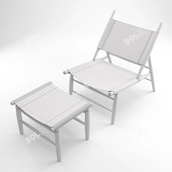 Stellar Works Triangle Chair & Ottoman 3D model image 8