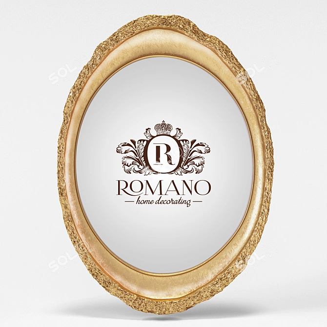 Elegance in Gold: Romano Home Mirror 3D model image 1