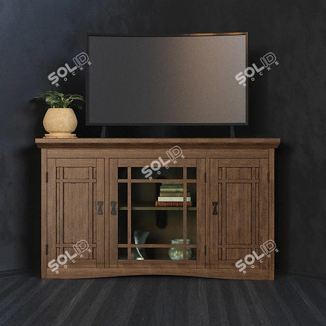 Stodeley 46" TV Stand: Stylish Corner Design 3D model image 1