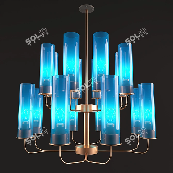 Blue Glow Ceiling Lamp 3D model image 1