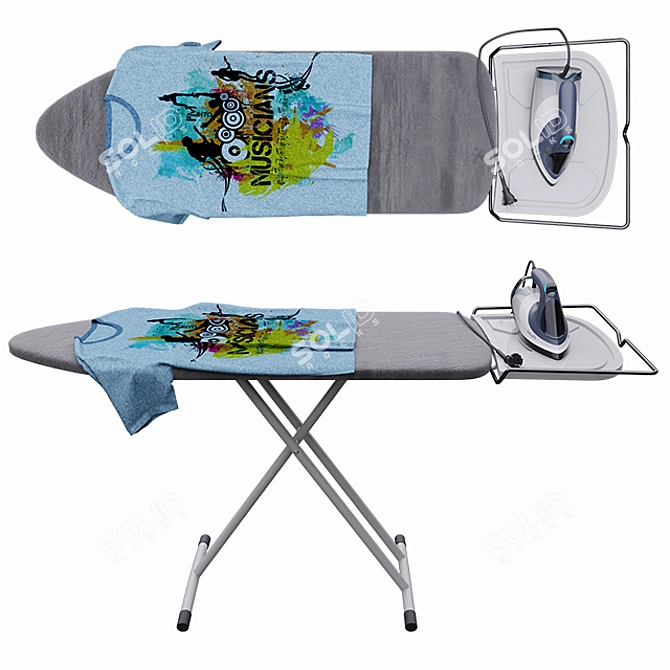 Versatile Iron and Ironing Board Set 3D model image 1