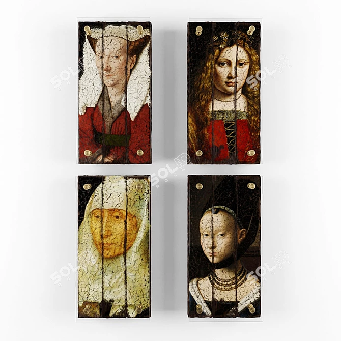 Medieval Lady Portrait Coffee Table 3D model image 3