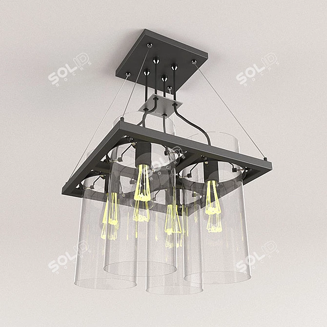 Piatto Glass Pendant Lamp 3D model image 1