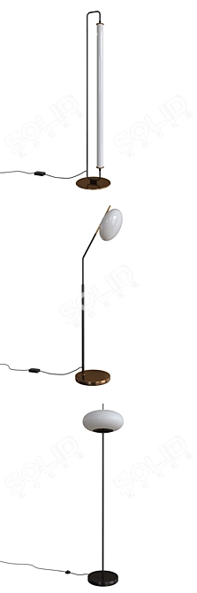 Modern Frosted Glass Floor Lamp 3D model image 2