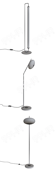 Modern Frosted Glass Floor Lamp 3D model image 3