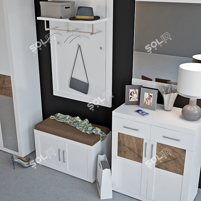 Sleek BRW Hallway Boca Set 3D model image 2