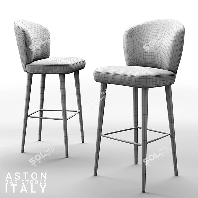 Italian Design: Minotti Aston Red Bar Stool 3D model image 3