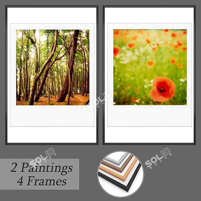 Elegant Wall Art Set 3D model image 1