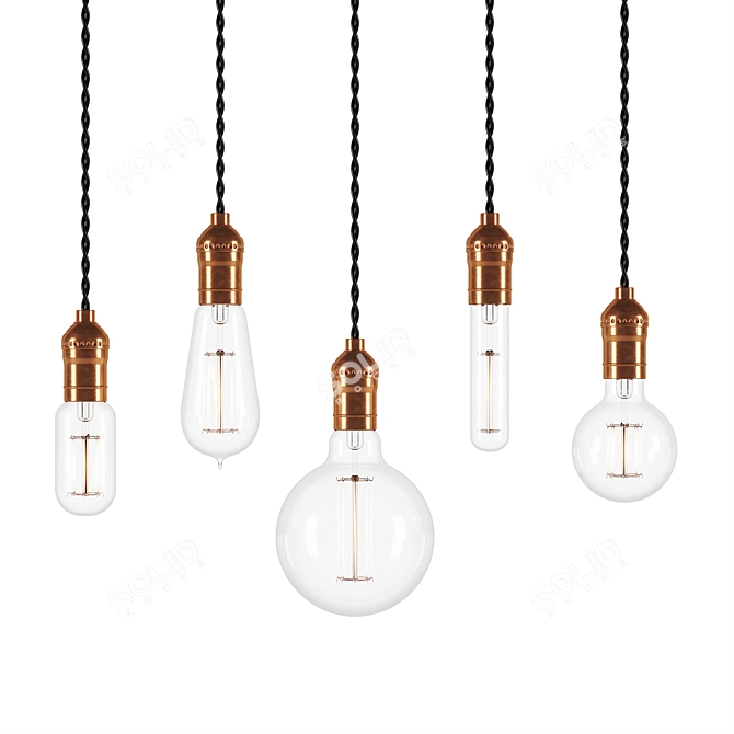 Vintage Light Bulbs Set 3D model image 1