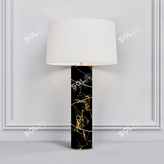 Elegant Baker Ring Table Lamp 3D model image 1