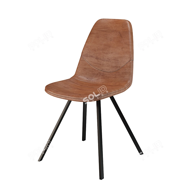 Vintage PU-Leather Franky Chair 3D model image 1