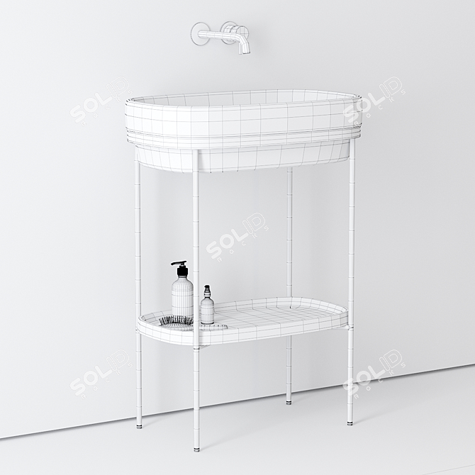 Exquisite Ribbon Console Washbasin 3D model image 3