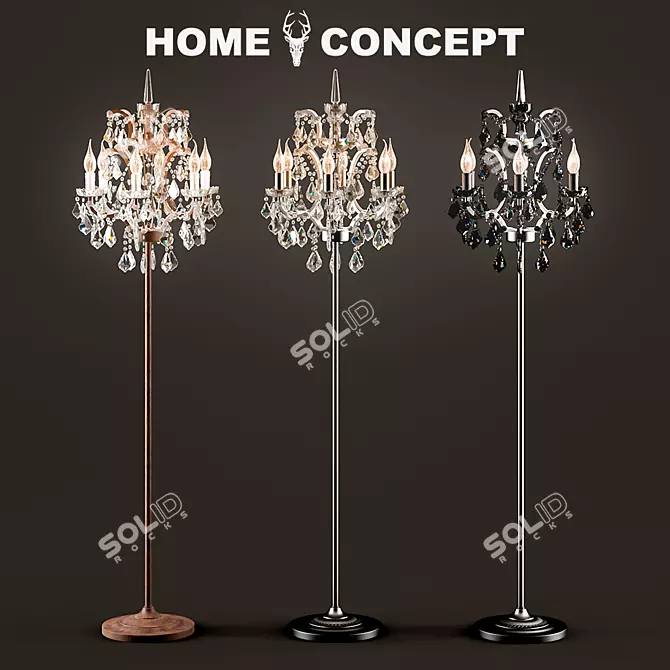 Crystal OM Floor Lamp: Elegant Lighting Solution 3D model image 1