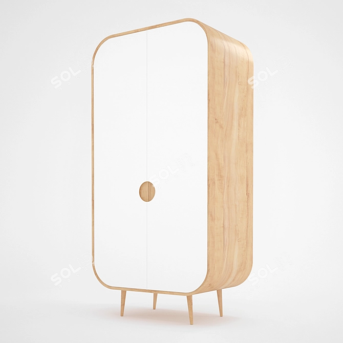 Sleek Rounded Cabinet 3D model image 1