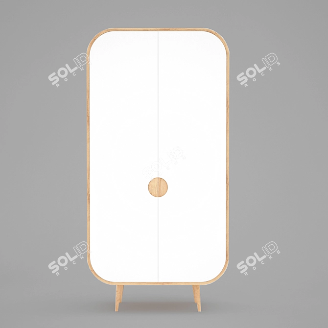 Sleek Rounded Cabinet 3D model image 2