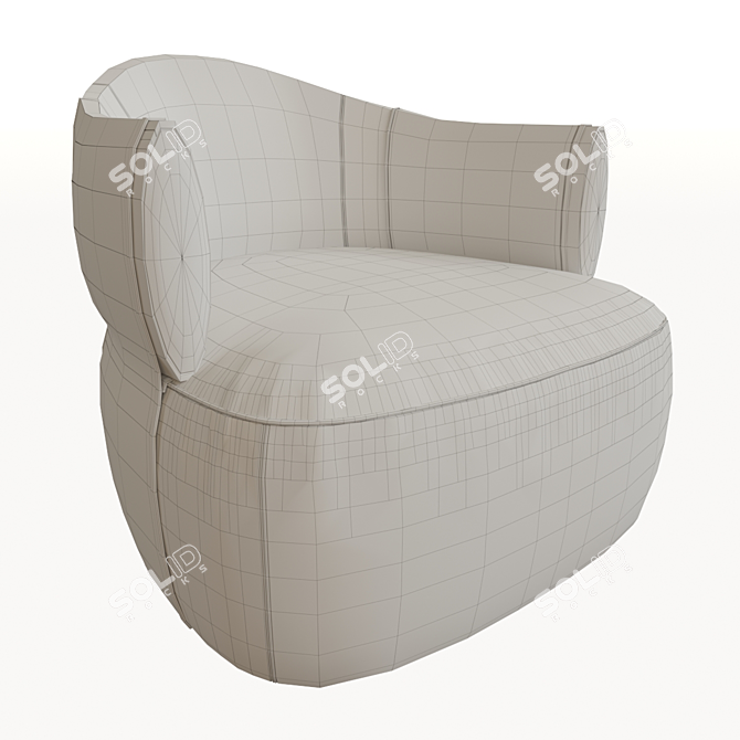 Elegant Larzia Armchair 3D model image 2