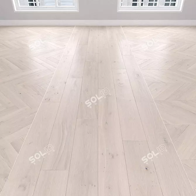 Versatile Oak Parquet: Herringbone, Linear & Chevron 3D model image 1