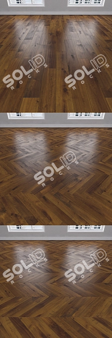 Oak Parquet: Herringbone, Linear & Chevron 3D model image 2