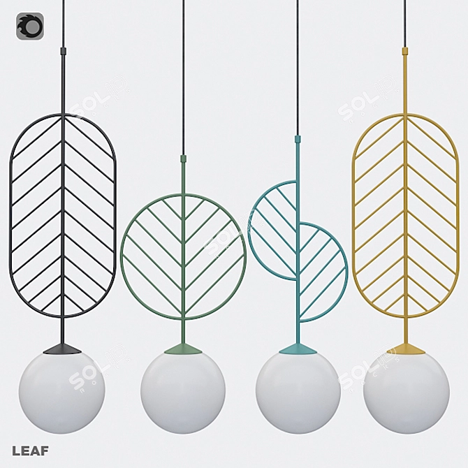 Leaf Collection: Stylish Lamp Set 3D model image 1